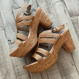 Stuart Weitzman Weavit Raffia Platform Sandals
